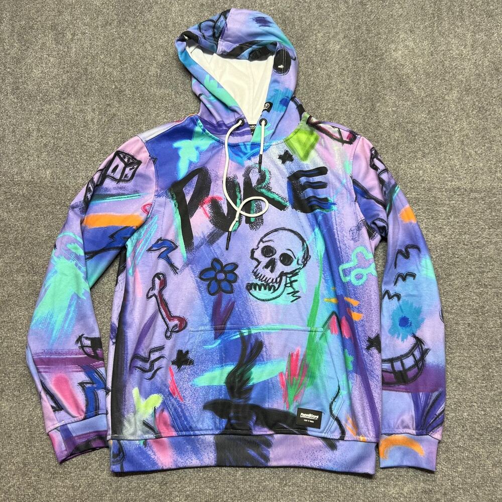 FreshHoods Multicolor Graffiti Pullover Hoodie Mens M Multicolor Streetwear